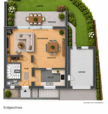 Großzügige DHH mit großem Garten, Kamin, Garage, Keller & ca. 198 m² Wohn-/Nutzfläche in Lichtenrade - Grundriss (7202)