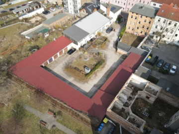 Multifunktionales Gewerbeareal mit 26 Garagen im Zentrum von Eberswalde - Vogelperspektive (4621)